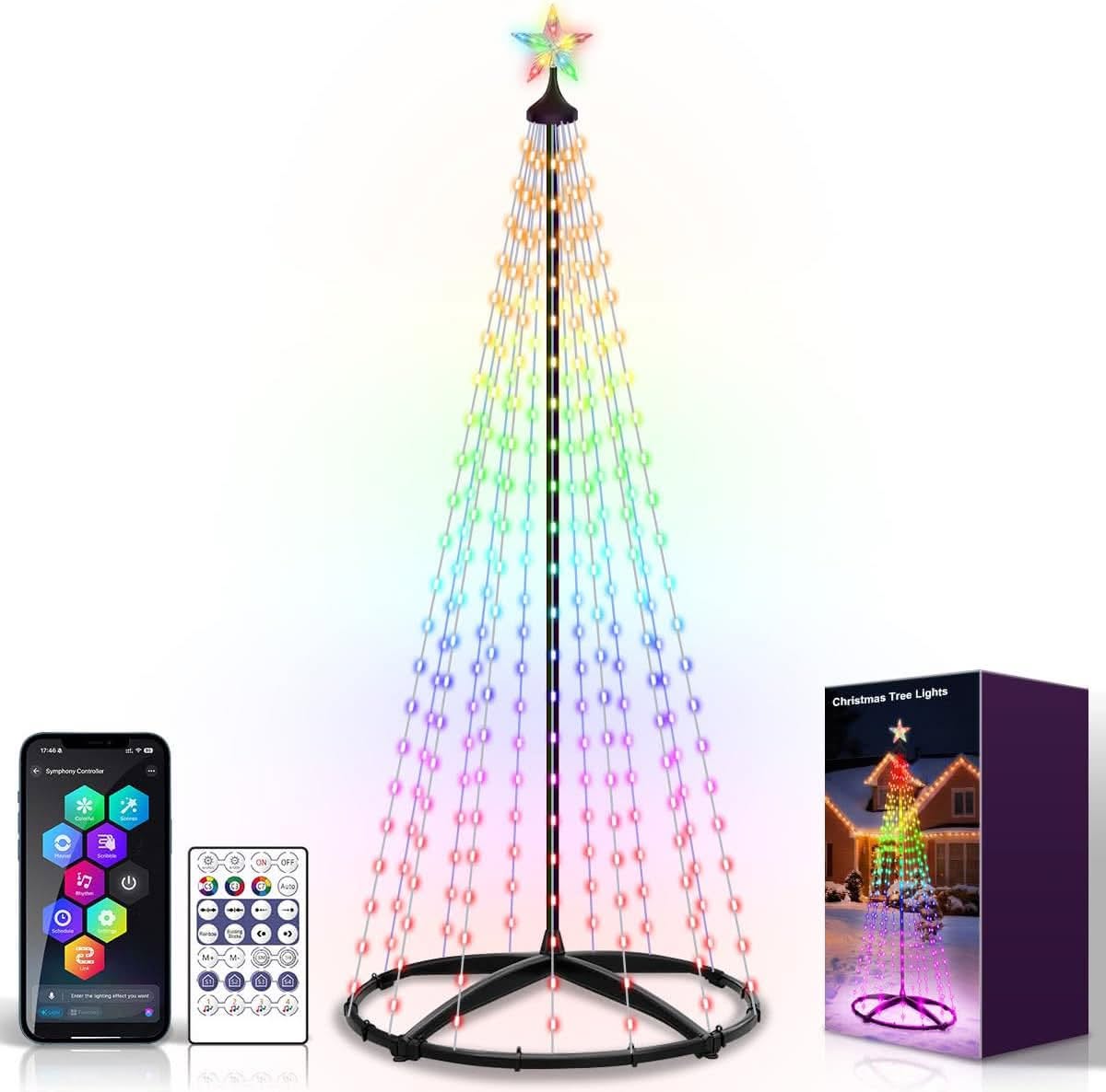 Árbol LED Inteligente en Cono · Cambia de color desde tu celular 🎄