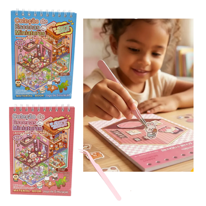 Libro de Escenas 3D con Stickers Reutilizables · 20 Escenarios + Pinza
