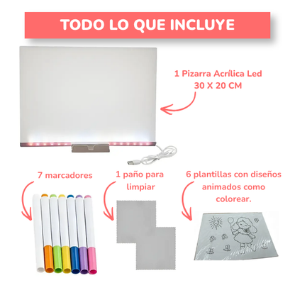 Pizarra Acrílica LED Mágica 20x30cm