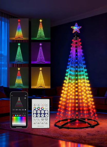 Árbol LED Inteligente en Cono · Cambia de color desde tu celular 🎄