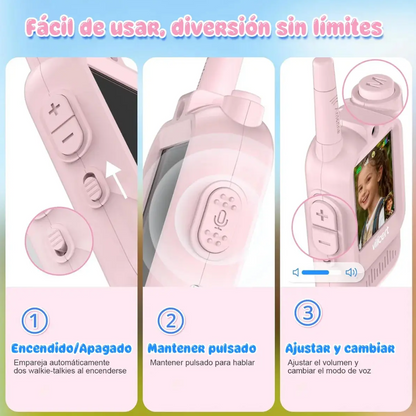 Set 2 Walkie Talkies Infantiles con Videollamada · Pantalla HD