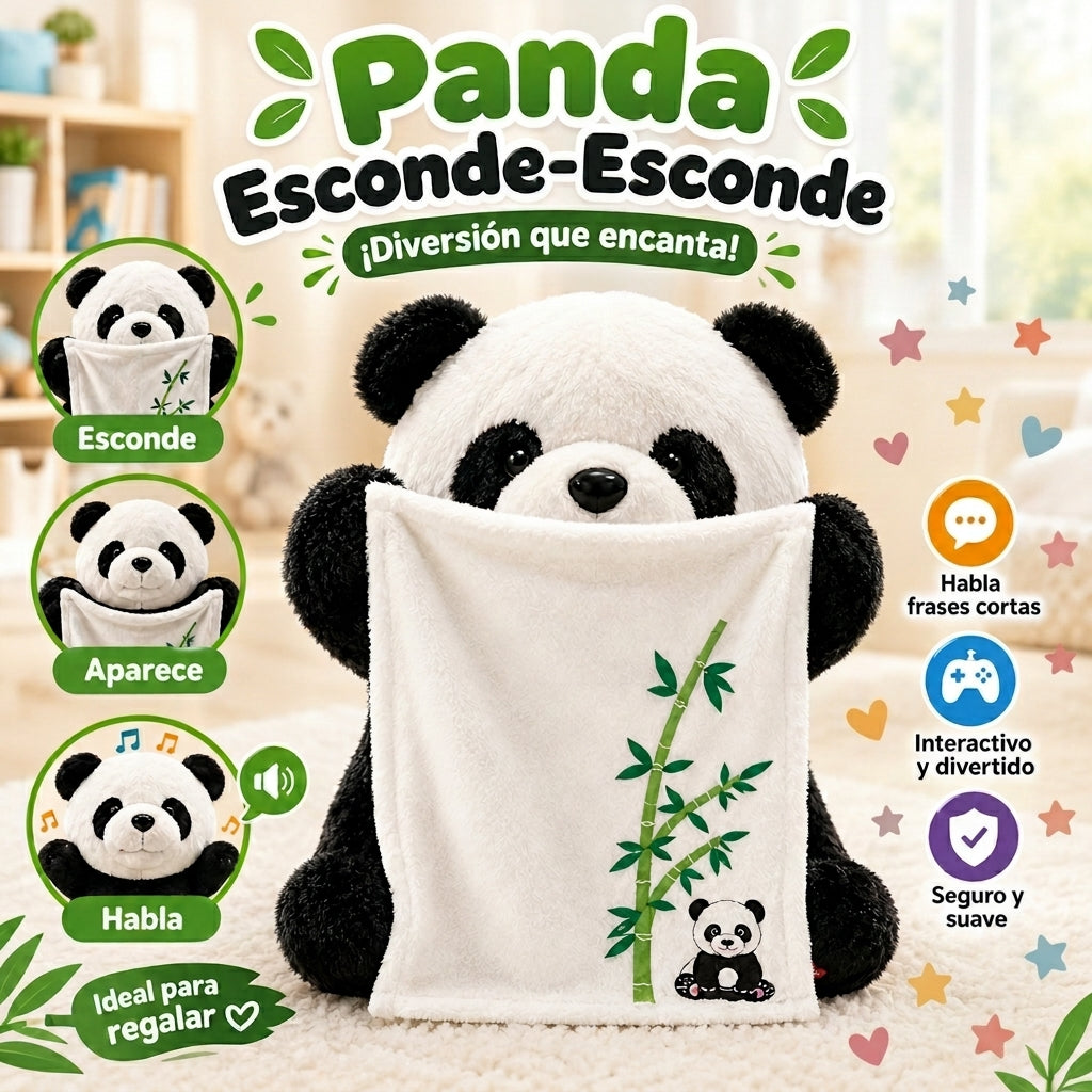 Peluche Panda Escondidas · Se esconde, aparece y habla