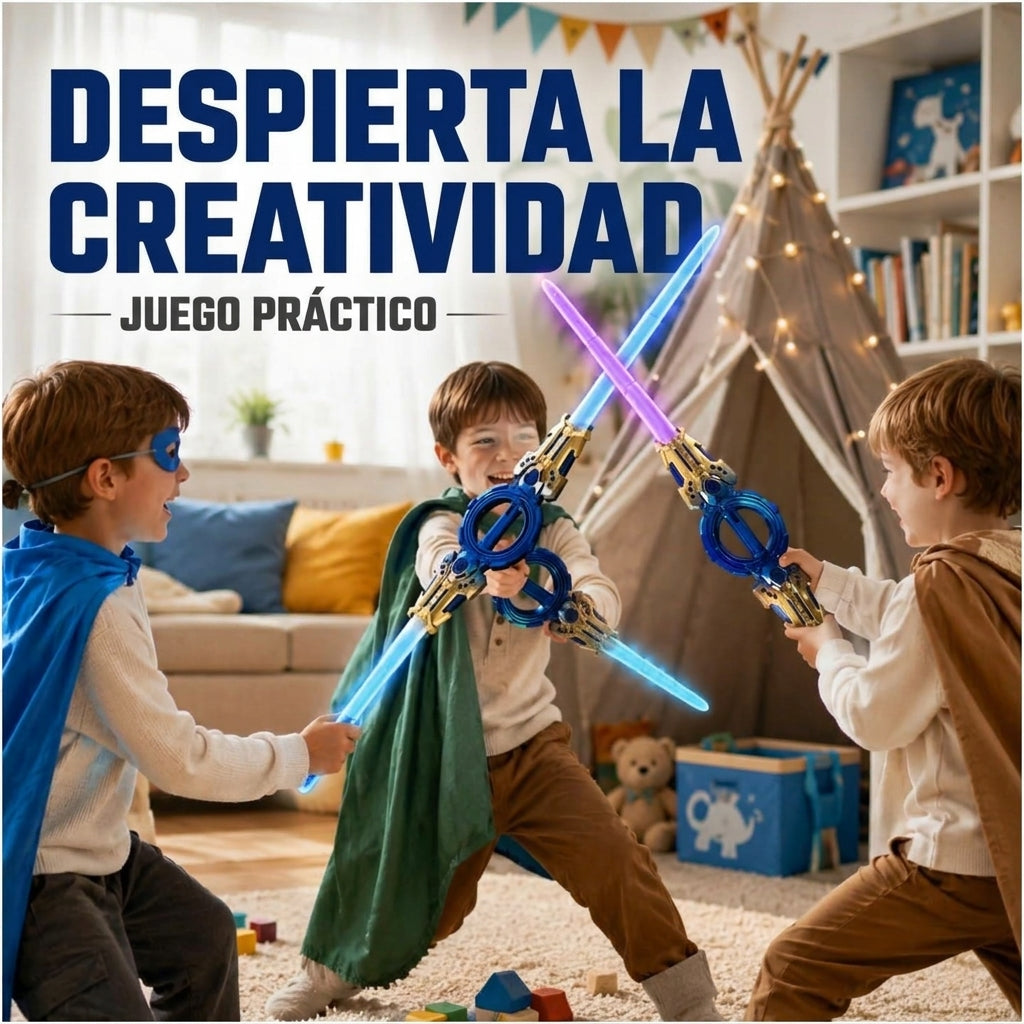 Espada Giratoria LED Transformable - con luces y sonidos