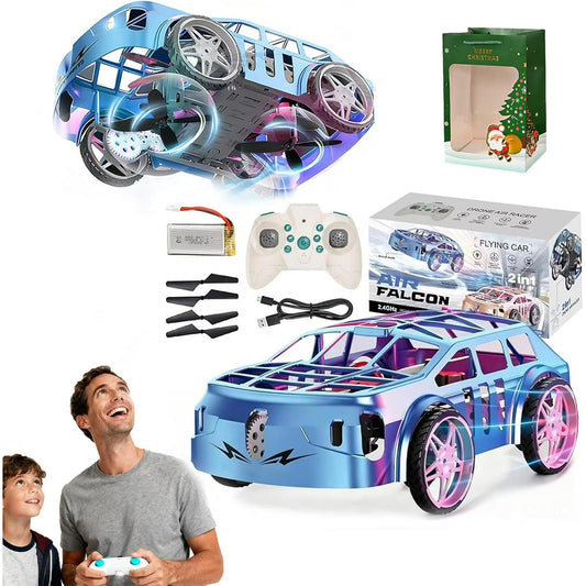 Auto-Dron 2 en 1 con Control Remoto y Luces LED